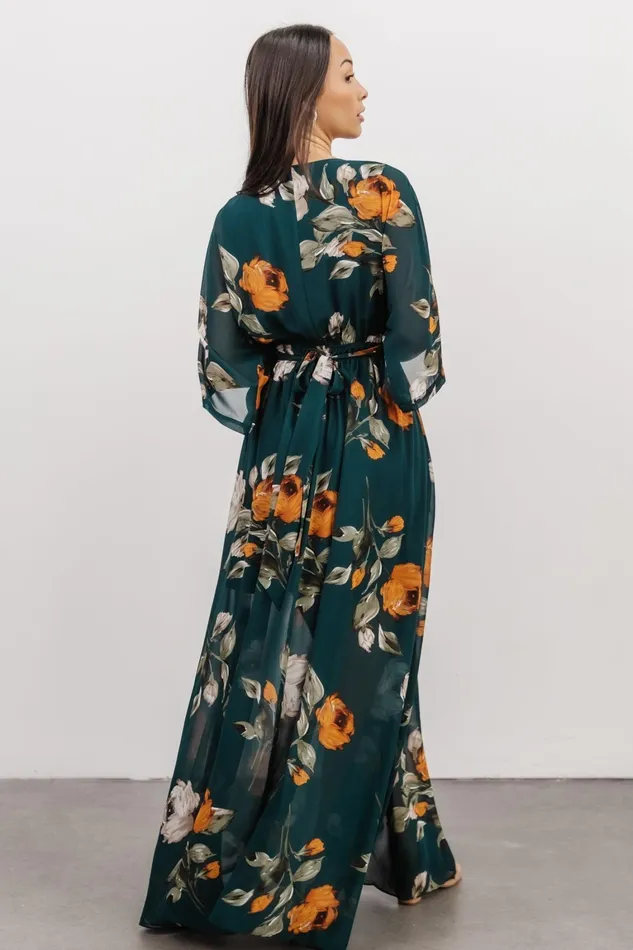 Kia Kimono Maxi Dress Deep Topaz Floral Women Baltic Born Mother Of The Bride Kia Kimono Maxi Dress Deep Topaz Floral Women Baltic Born Mother Of The Bride