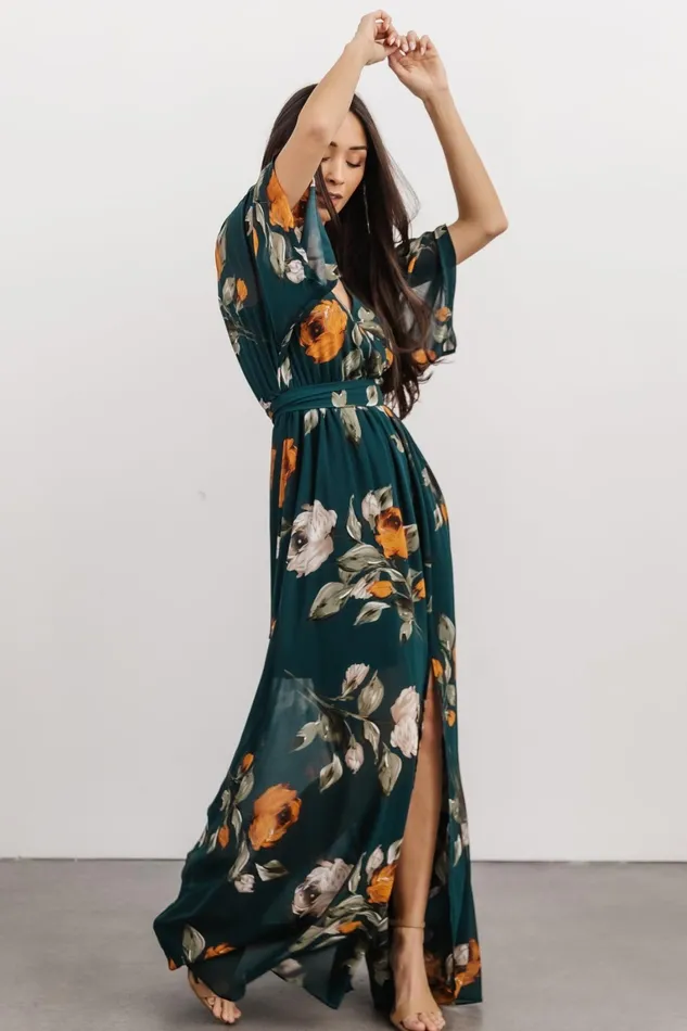 Kia Kimono Maxi Dress Deep Topaz Floral Women Baltic Born Mother Of The Bride Kia Kimono Maxi Dress Deep Topaz Floral Women Baltic Born Mother Of The Bride