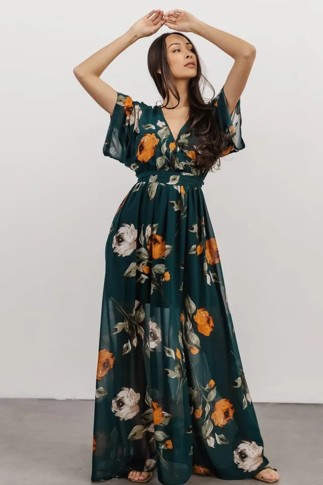 Kia Kimono Maxi Dress Deep Topaz Floral Women Baltic Born Mother Of The Bride Kia Kimono Maxi Dress Deep Topaz Floral Women Baltic Born Mother Of The Bride