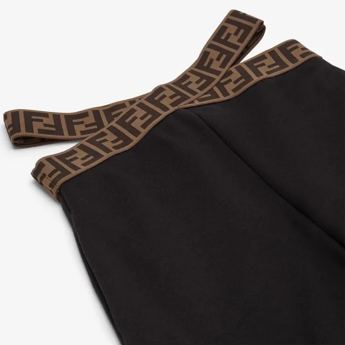 Kids Black Fleece Trousers With Ff Elastic Black Fendi Ready To Wear