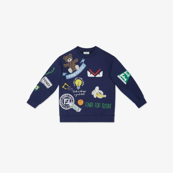 Kids Blue And Multicolour Junior Sweatshirt Multicolour Fendi Ready To Wear
