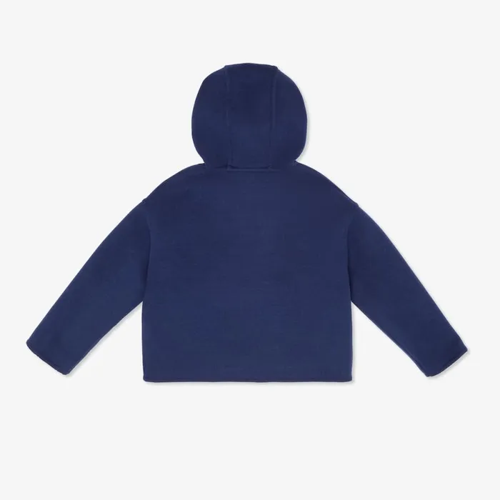 Kids Blue DoubleFace Wool Cloth Jacket With Logo Blue Fendi Ready To Wear