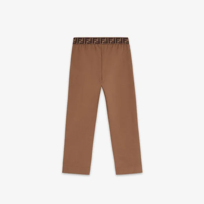 Kids Brown Gabardine Junior Trousers Brown Fendi Ready To Wear