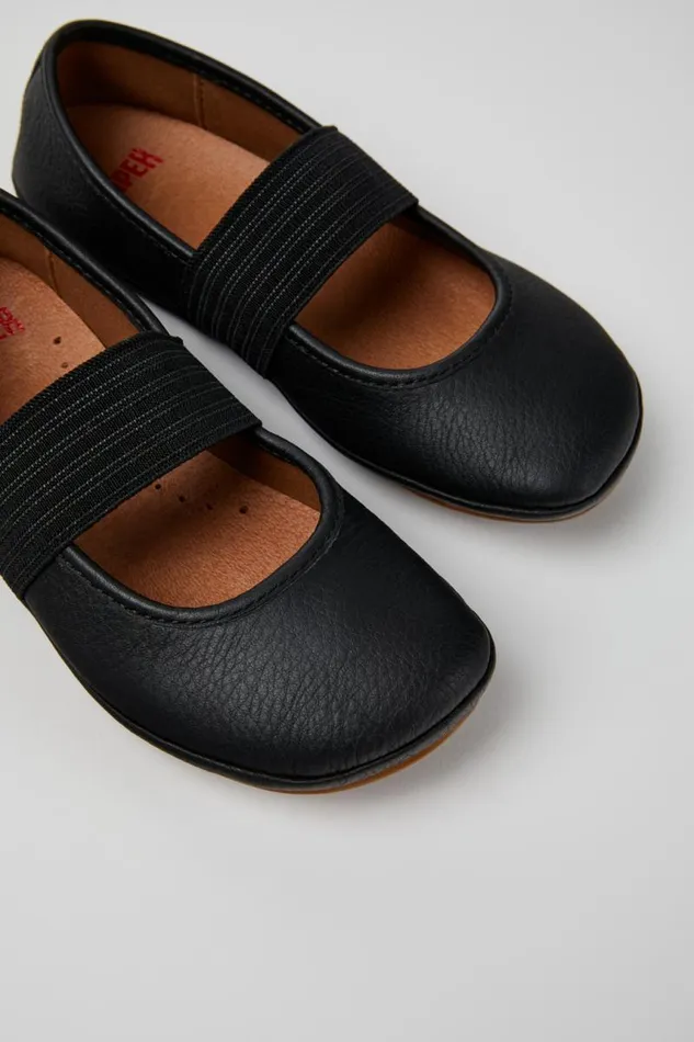 Kids Camper Ballerinas Right Black Leather Ballerina For Kids