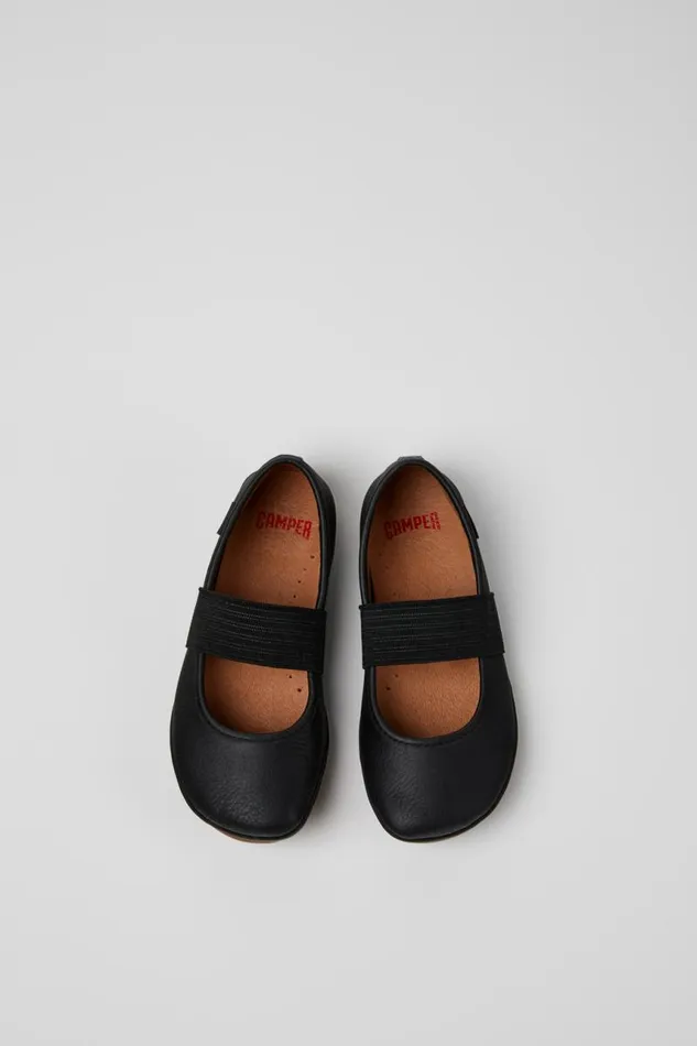 Kids Camper Ballerinas Right Black Leather Ballerina For Kids Kids Camper Ballerinas Right Black Leather Ballerina For Kids