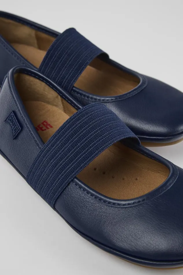 Kids Camper Ballerinas Right Blue Leather Ballerina
