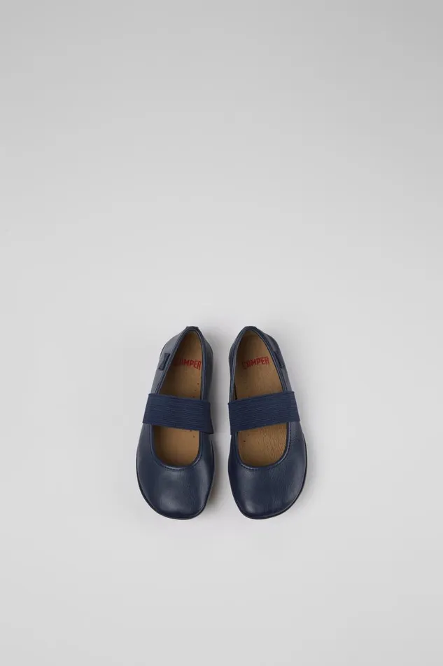 Kids Camper Ballerinas Right Blue Leather Ballerina Kids Camper Ballerinas Right Blue Leather Ballerina