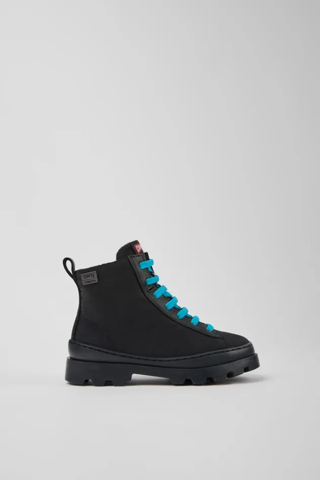 Kids Camper Boots Brutus Black Textile And Leather Ankle Boots For Kids Kids Camper Boots Brutus Black Textile And Leather Ankle Boots For Kids