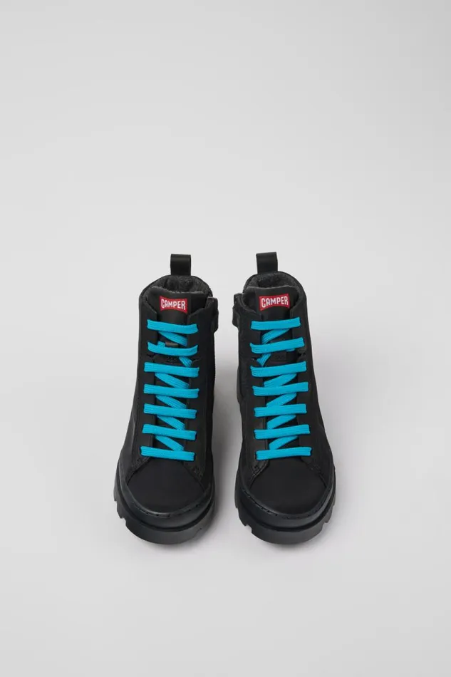 Kids Camper Boots Brutus Black Textile And Leather Ankle Boots For Kids Kids Camper Boots Brutus Black Textile And Leather Ankle Boots For Kids