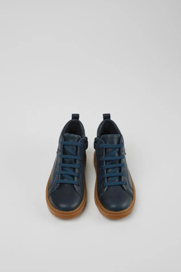 Kids Camper Boots Kiddo Blue Leather Ankle Boots Kids Camper Boots Kiddo Blue Leather Ankle Boots