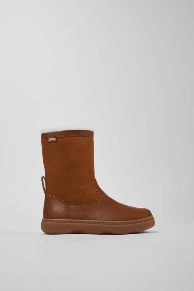 Kids Camper Boots Kiddo Brown Leather And Nubuck Boots For Kids Kids Camper Boots Kiddo Brown Leather And Nubuck Boots For Kids
