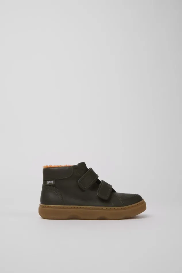 Kids Camper Boots Kiddo Green Leather Boots Kids Camper Boots Kiddo Green Leather Boots