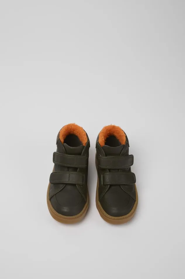 Kids Camper Boots Kiddo Green Leather Boots Kids Camper Boots Kiddo Green Leather Boots
