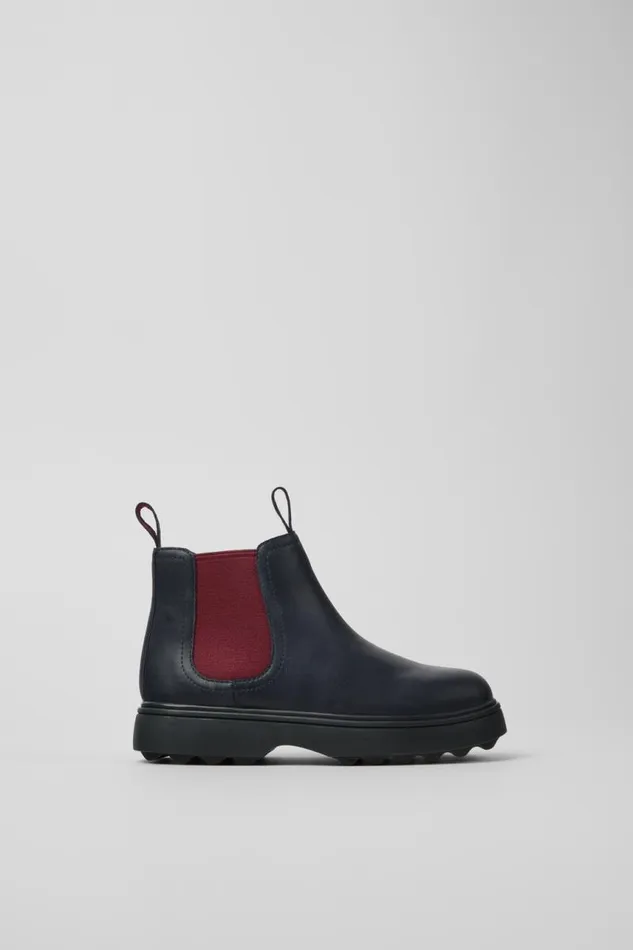 Kids Camper Boots Norte Blue And Burgundy Leather Boots For Kids Kids Camper Boots Norte Blue And Burgundy Leather Boots For Kids