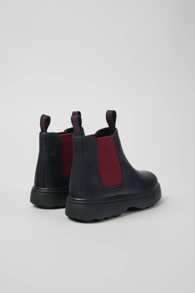 Kids Camper Boots Norte Blue And Burgundy Leather Boots For Kids Kids Camper Boots Norte Blue And Burgundy Leather Boots For Kids