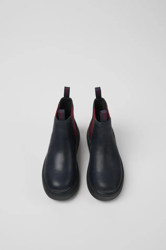 Kids Camper Boots Norte Blue And Burgundy Leather Boots For Kids Kids Camper Boots Norte Blue And Burgundy Leather Boots For Kids