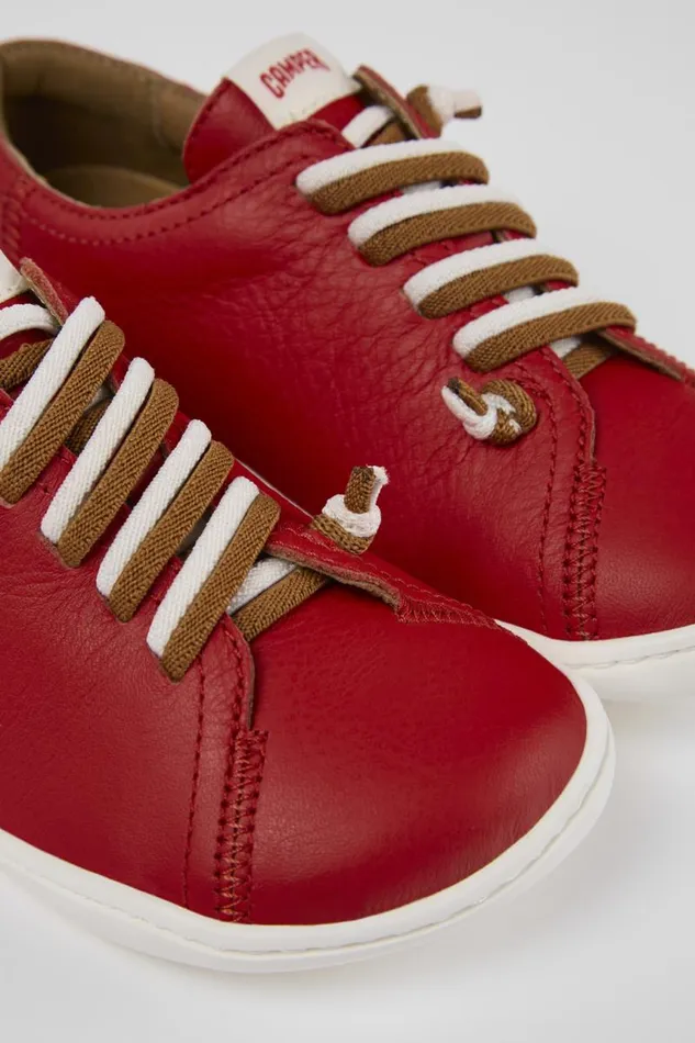 Kids Camper Casual Shoes Peu Red Leather Kids039 Shoe