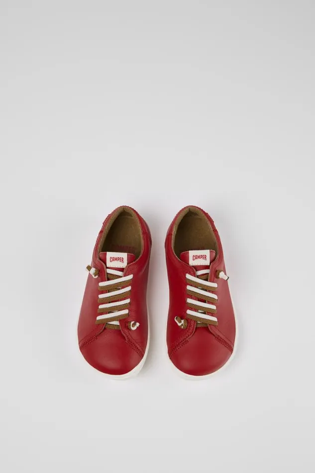 Kids Camper Casual Shoes Peu Red Leather Kids039 Shoe
