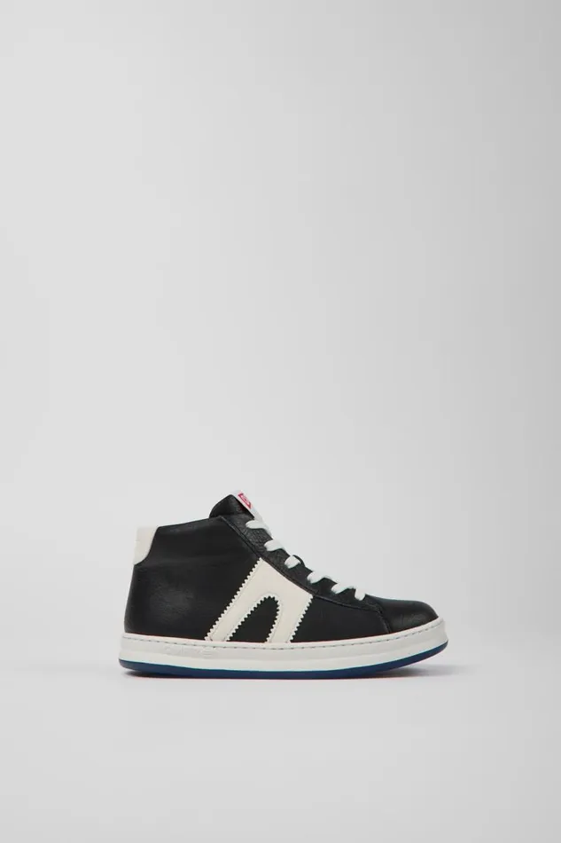 Kids Camper School Shoes Runner Black And White Leather Sneakers For Kids Kids Camper School Shoes Runner Black And White Leather Sneakers For Kids