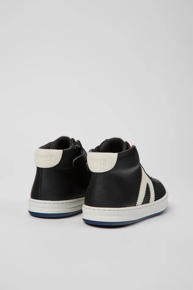Kids Camper School Shoes Runner Black And White Leather Sneakers For Kids Kids Camper School Shoes Runner Black And White Leather Sneakers For Kids