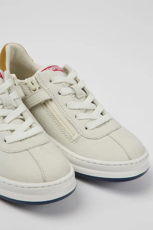 Kids Camper Sneakers Twins White Leather And Nubuck Sneakers For Kids