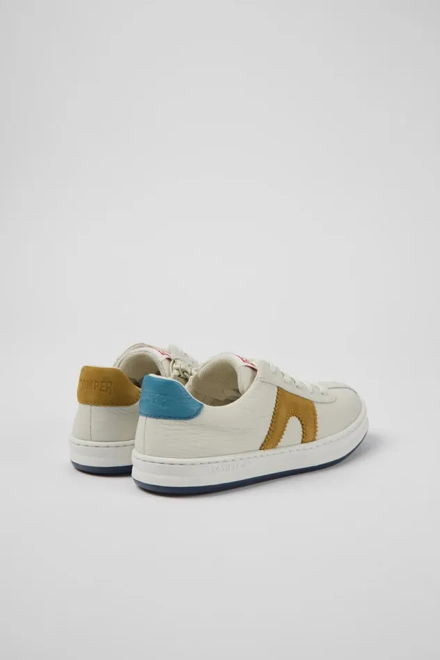 Kids Camper Sneakers Twins White Leather And Nubuck Sneakers For Kids Kids Camper Sneakers Twins White Leather And Nubuck Sneakers For Kids