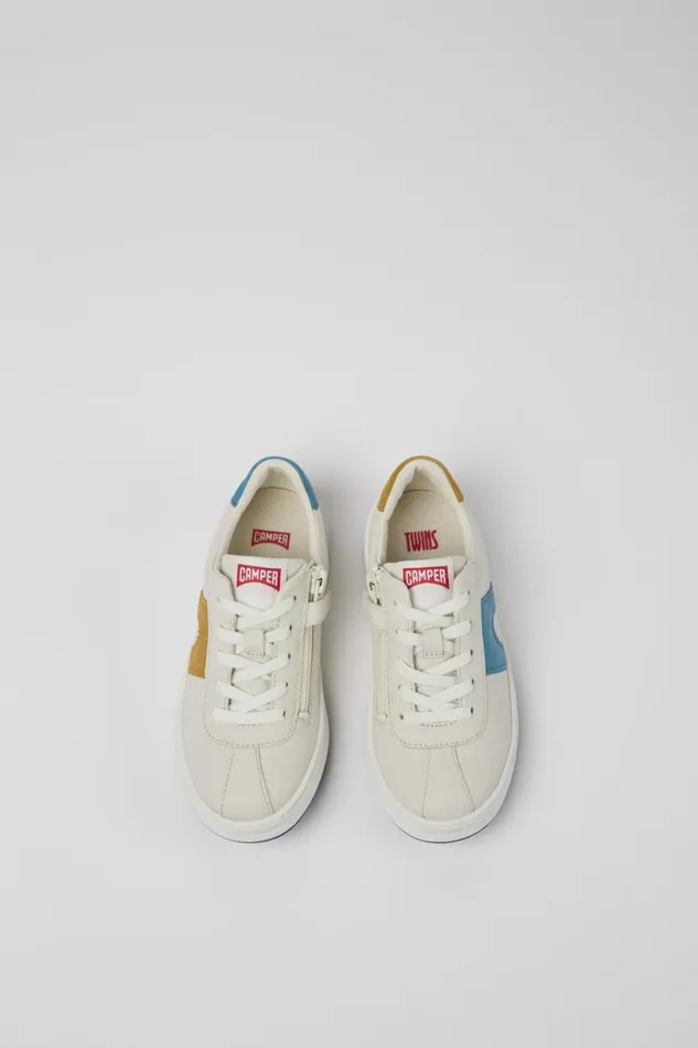 Kids Camper Sneakers Twins White Leather And Nubuck Sneakers For Kids Kids Camper Sneakers Twins White Leather And Nubuck Sneakers For Kids