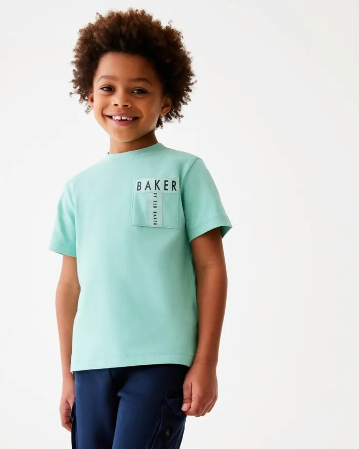 Kids CIPRIAN 8211 Pocket Detail Cotton TShirt Green Ted Baker Tops Kids CIPRIAN 8211 Pocket Detail Cotton TShirt Green Ted Baker Tops
