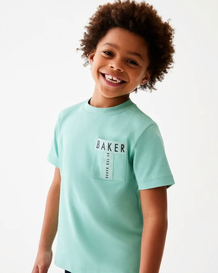 Kids CIPRIAN 8211 Pocket Detail Cotton TShirt Green Ted Baker Tops Kids CIPRIAN 8211 Pocket Detail Cotton TShirt Green Ted Baker Tops