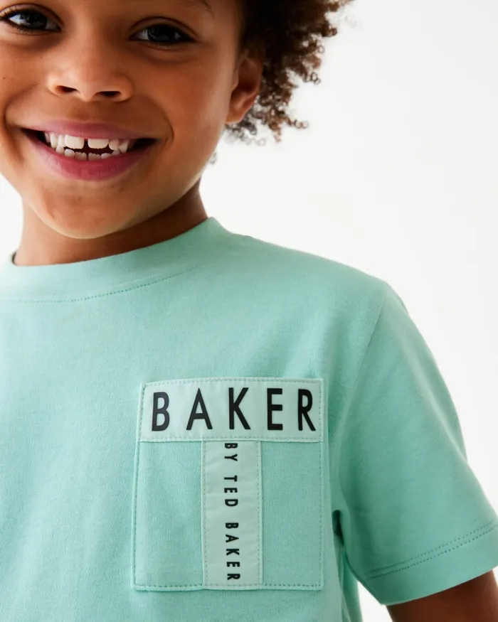 Kids CIPRIAN 8211 Pocket Detail Cotton TShirt Green Ted Baker Tops Kids CIPRIAN 8211 Pocket Detail Cotton TShirt Green Ted Baker Tops