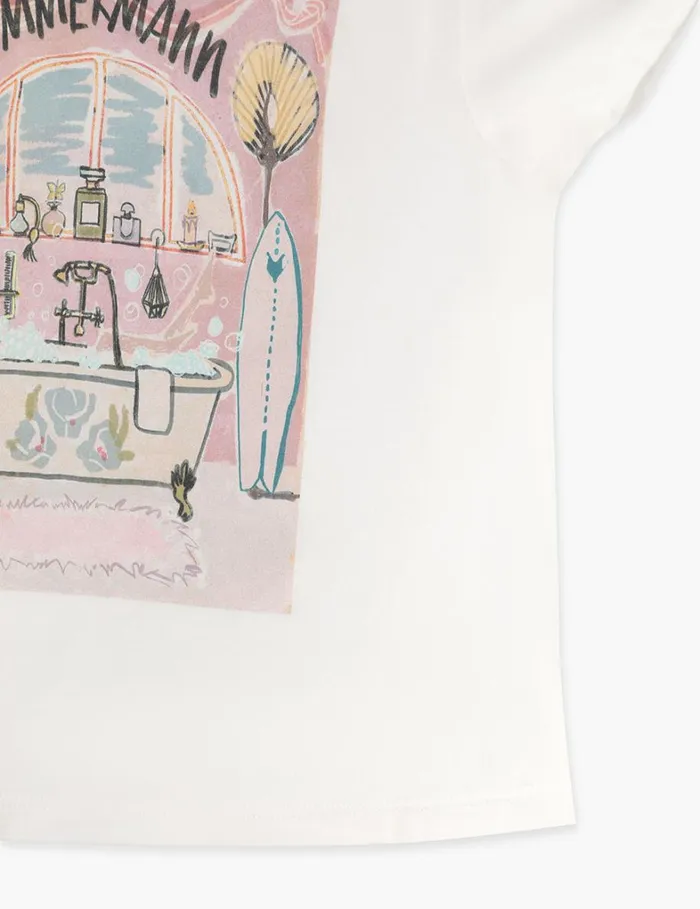 Kids Clothing Zimmermann Ottie Printed Kids Tee Ivory