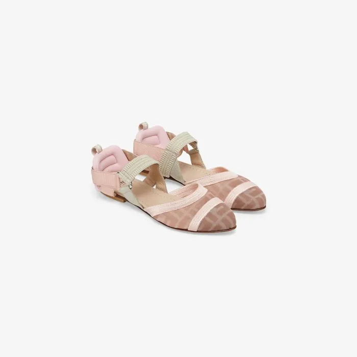 Kids Colibr Ballerinas With Pink Logo Pink Fendi Shoes