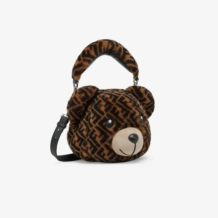 Kids Ff Shearling Teddy Bear Bag Multicolour Fendi Accessories