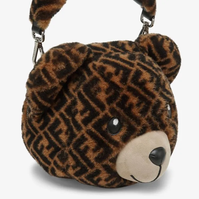 Kids Ff Shearling Teddy Bear Bag Multicolour Fendi Accessories