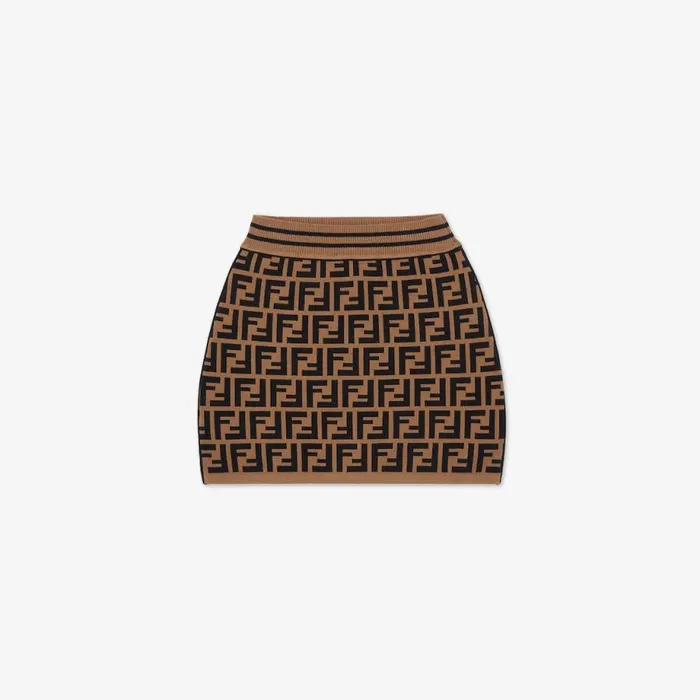 Kids Junior Knit Skirt With Ff Motif Fendi Ready To Wear