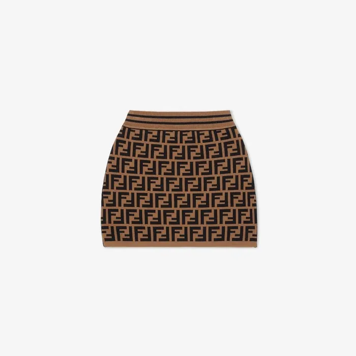 Kids Junior Knit Skirt With Ff Motif Fendi Ready To Wear