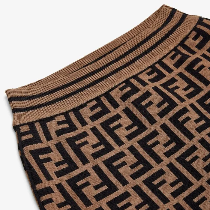 Kids Junior Knit Skirt With Ff Motif Fendi Ready To Wear