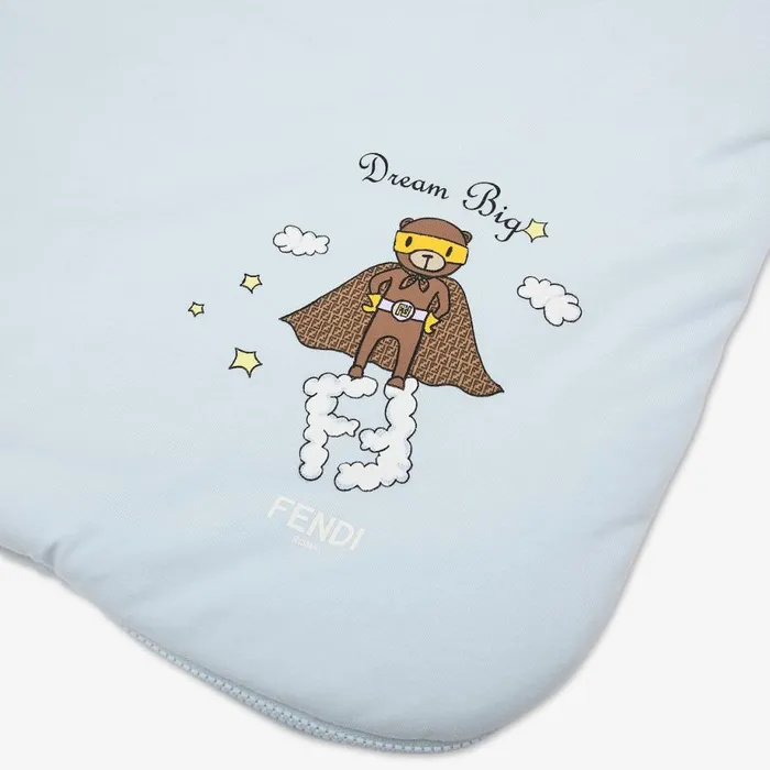 Kids Light Blue Jersey Sleeping Bag Light Blue Fendi Baby Boy