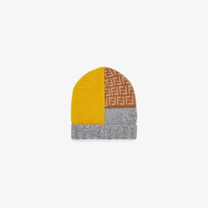 Kids Multicolour Patchwork Wool Baby Hat Fendi Strollers and Accessories