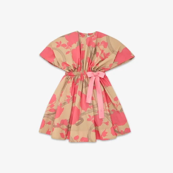 Kids Multicolour Printed Poplin Dress Multicolour Fendi Ready To Wear