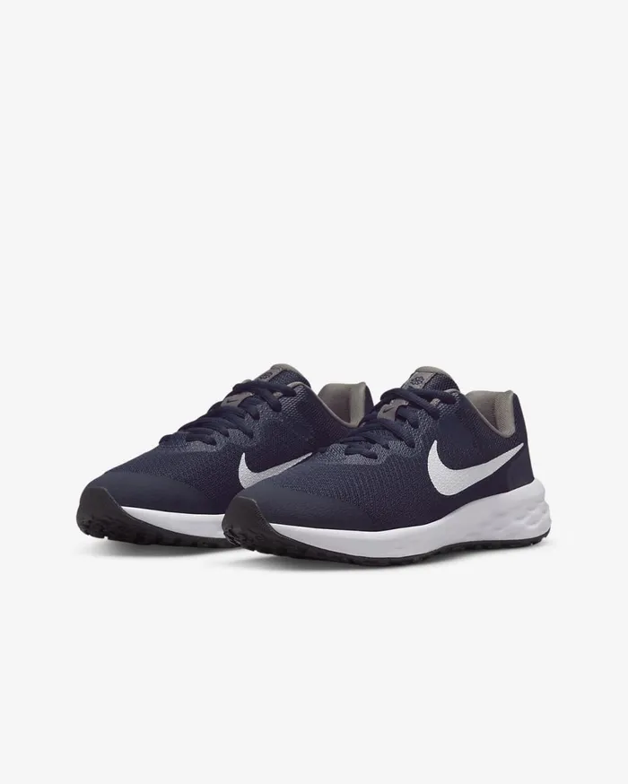 Kids Nike Revolution 6 Midnight NavyFlat PewterWhite Nike Running