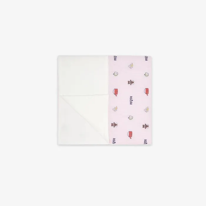 Kids Pink And Multicolour Poplin Blanket Pink Fendi Baby Boy
