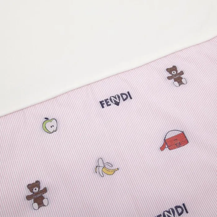 Kids Pink And Multicolour Poplin Blanket Pink Fendi Baby Boy
