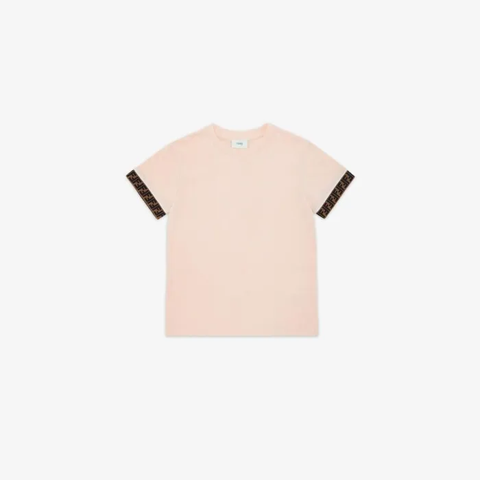 Kids Pink Jersey Baby TShirt Pink Fendi Ready To Wear