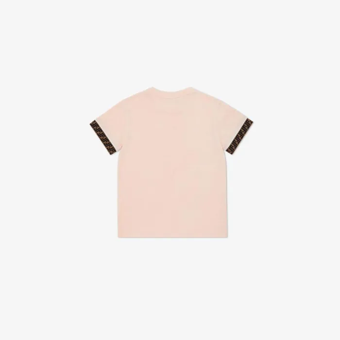 Kids Pink Jersey Baby TShirt Pink Fendi Ready To Wear