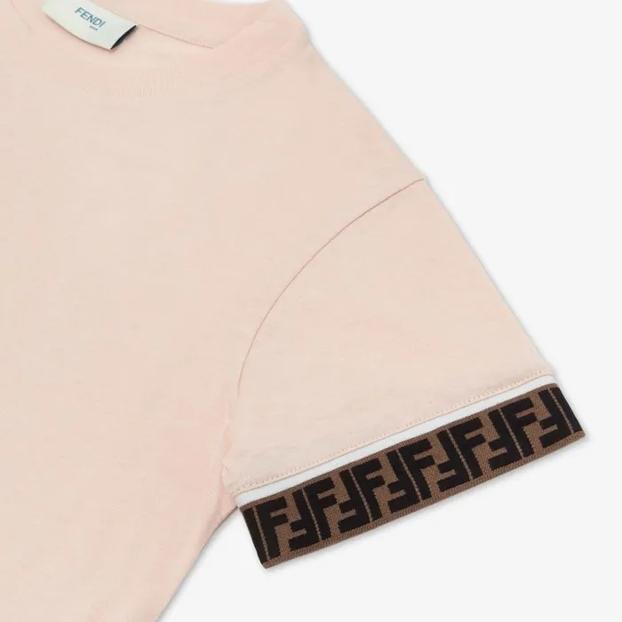 Kids Pink Jersey Baby TShirt Pink Fendi Ready To Wear