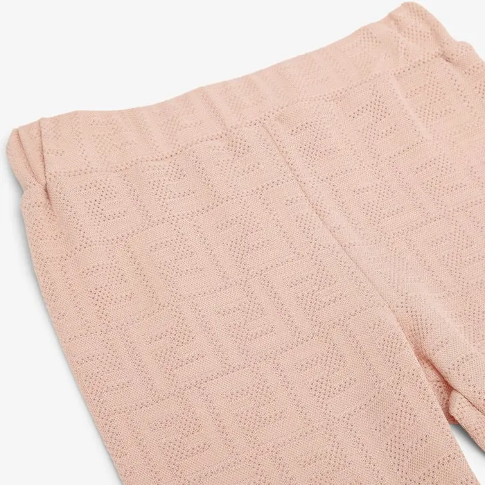 Kids Pink Tech Cotton Ff Leggings Pink Fendi Ready To Wear
