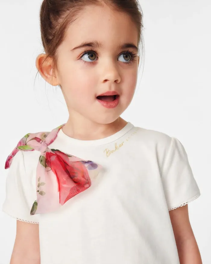 Kids SCARLTE 8211 Organza Bow TShirt And Print Leggings Set Pink Ted Baker Playsuits and Sets Kids SCARLTE 8211 Organza Bow TShirt And Print Leggings Set Pink Ted Baker Playsuits and Sets