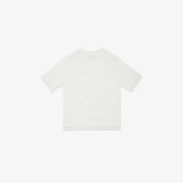Kids White Cotton Jacquard TShirt White Fendi Ready To Wear