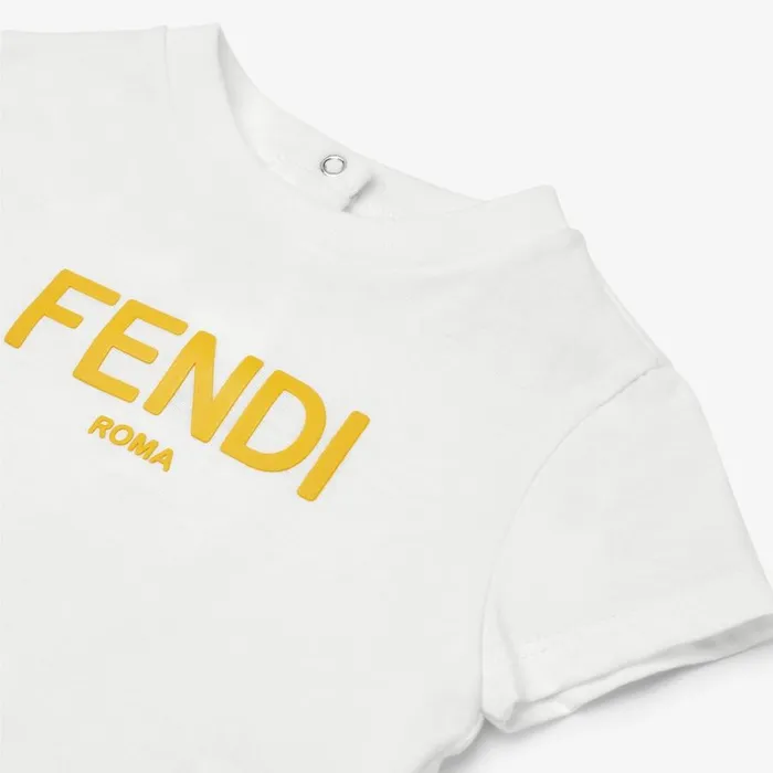 Kids White Jersey Fendi Roma TShirt White Fendi Baby Boy